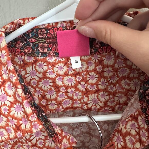 NWT POPIES BOUTIQUE Set With Liberty Fabric Orange and Pink Size M/XL light - Picture 8 of 8